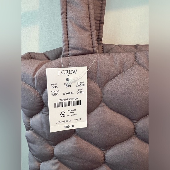 J.CREW MINI NYLON QUILTED TOTE BAG - Picture 5 of 14